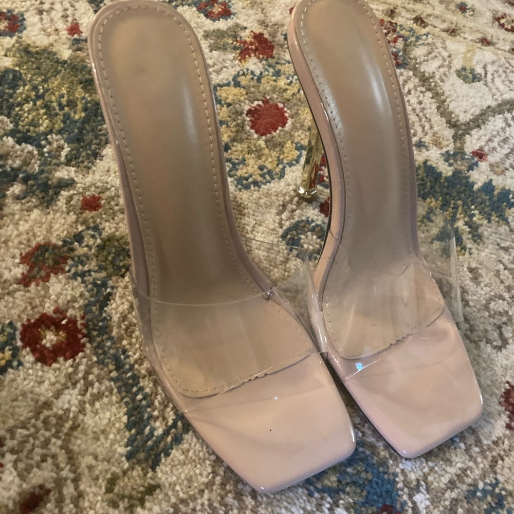 Slip on Gold Heeled Sandal